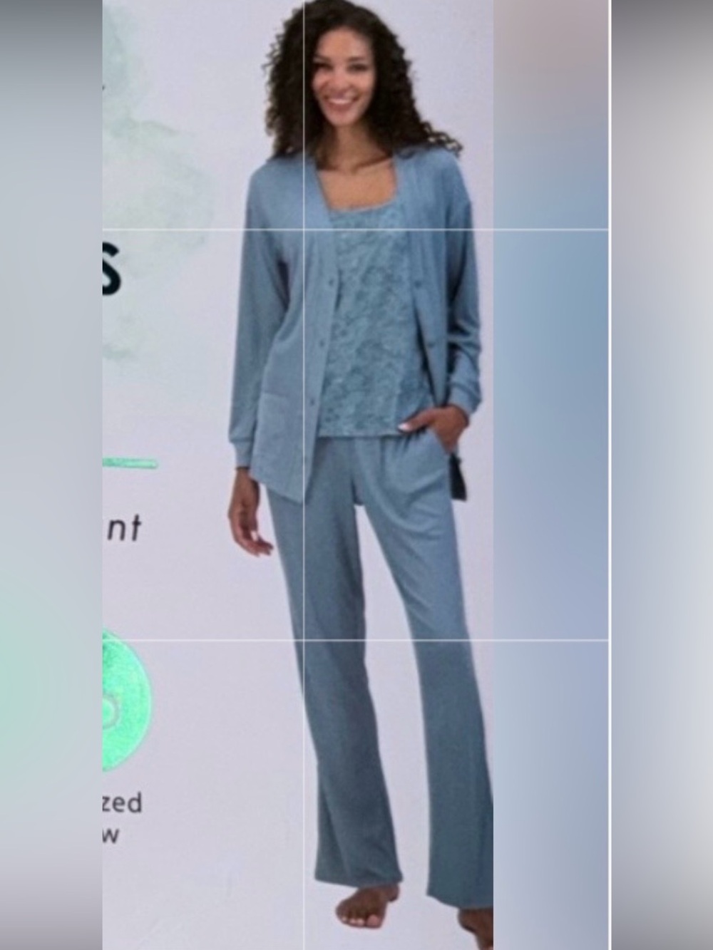 Live 2 Lounge Women's Blue Pajama Set 3 Piece Set. NWT